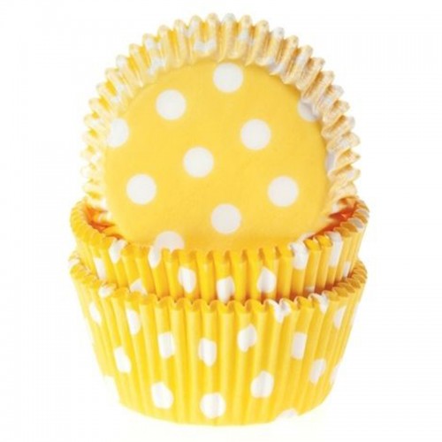 Formas Cupcakes Amarelo Bolinhas